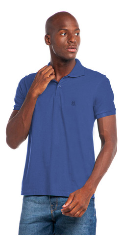 Polo Masculina Meia Malha Polo Wear Azul Escuro