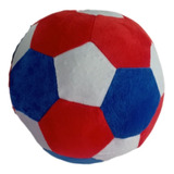Cojín Balón De Futbol De Peluche Rojo, Azul  Y Blanco