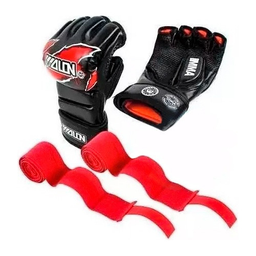 Guantes Mma Ufc  Pro + 2 Vendas Box Kick Boxing Alon