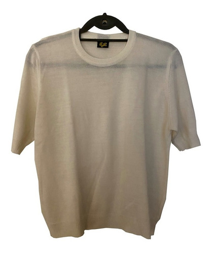 Blusa De Punto Blanca Mangas Cortas Pierre Bornel 