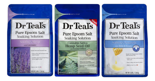 Dr. Teal's Pure Epsom Salt - Juego De   De Solución De  Drtl