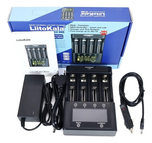 Cargador Inteligente Touch Liitokala Lii-600 Full Pack