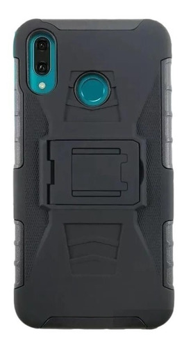 Mica 9d + Funda Uso Rudo + Clip Para Huawei Y Honor