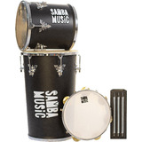 Kit Percussão Samba Music Bk: Rebolo Repique Reco Pandeiro