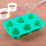 Forma De Cupcake Silicone 6 Cavidades Multifuncionalidade