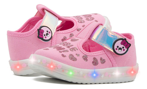 Tenis Niña Choclo Bubble Gummers Luces Rosa/tornasol 12-17