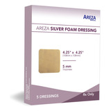 Gasa Hidrófila, Antibacteriano Autoadhesiva Areza Medical Foam Con Plata (sin Borde) De 10.8cm X 10.8cm En Pack De 5 X 1u