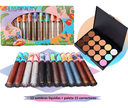 Set 16pz Sombra Liquida Eyeshadow Hedy Beauty