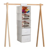 Organizador Vertical Para Guarda Roupa 5 Nichos C/ 2 Gaveta