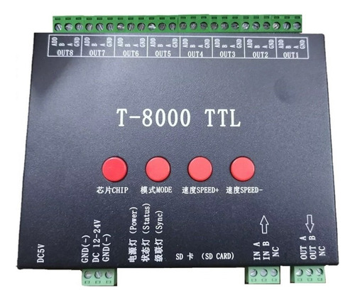 Controlador T8000-ttl (8000 Leds + Sd Card)