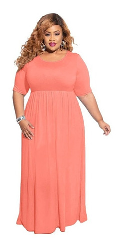 Vestido Longo Plus Size Forrado Com  Mangas  Ve 21