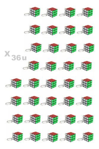 36x Llavero Cubo Mágico Estilo Rubik Ideal Souvenir Eventos