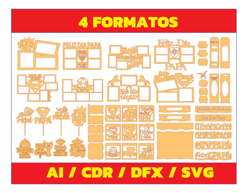 Vectores Corte Laser 200 Diseños Dia Del Padre