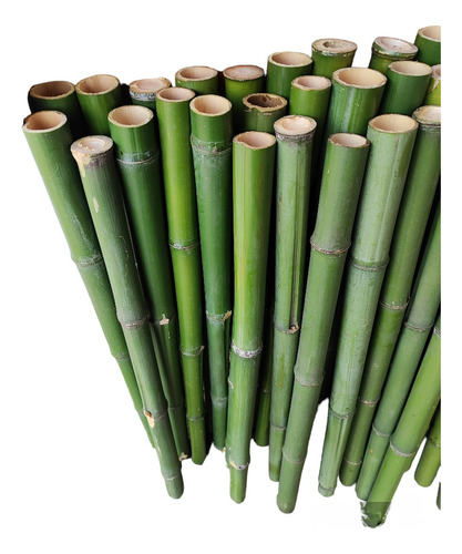 6 Varas De Bambú Natural Jardín Adorno 100cm / 6cm Grosor