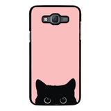 Funda Protector Rudo Para Samsung Galaxy Gato Negro Rosa