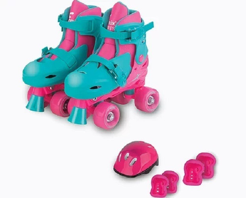 Patins Roller Infantil Ajustável Com Kit Proteção Fenix