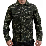 Jaqueta Camuflada Militar De Sarja Verde Exercito 