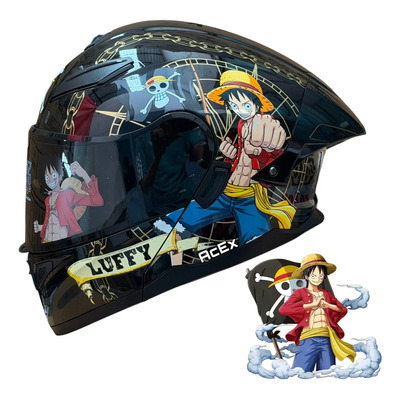 Casco Kov One Piece Luffy Abatible Certificado Dot One Piece M | Meses sin interés
