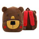 Mochila De Felpa De Animalitos Y Osito De Café Color Coffee Bear