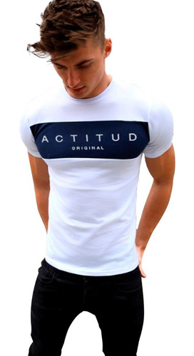 Remera De Hombre Entallada -elastizada- Mod. Actitud Gris.