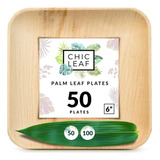 Chic Leaf - Platos De Hoja De Palma Desechables, Biodegradab