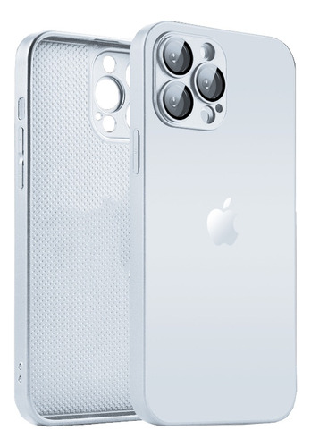 Case De Vidro Preta Para iPhone 12 Pro Proteção De Câmeras