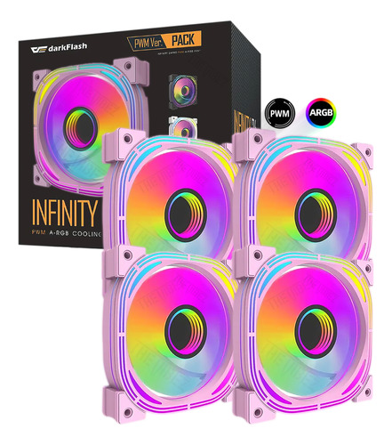 Cooler Aigo Infinity 24 Pro Argb + Pwm 3 Fans Pink Darkflash