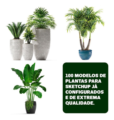 100 Blocos De Plantas Para Sketchup - Alta Qualidade