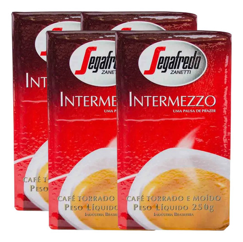 Cafe Molido Intermezzo Segafredo Zanetti 250 G. Pack X4