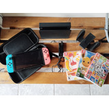 Bundle Nintendo Switch Neon V2 Lt2+ 3 Juegos + Estuche