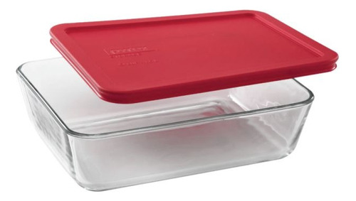 Fuente Rectangular 1,5lts Con Tapa Vidrio Pyrex