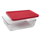 Fuente Rectangular 1,5lts Con Tapa Vidrio Pyrex