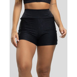 Short Feminino Suplex Roupa De Academia Canelado Fitness