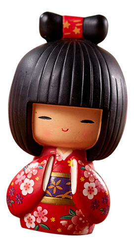 Resina Kokeshi Muñeca Escultura Tradicional Hermoso Color