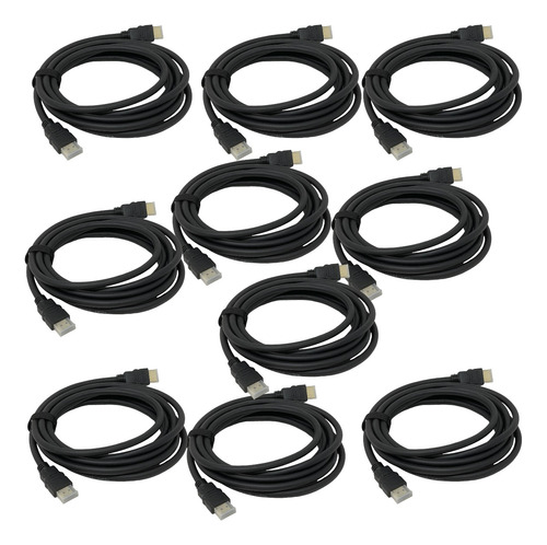 Cable Hdmi De 3 Metros 4k Blindado Uso Rudo 10 Piezas