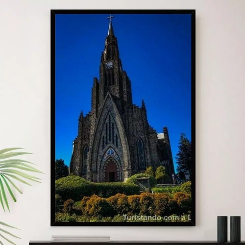 Quadro Cidade Gramado Igreja Turismo Decorativo A3 35x45cm