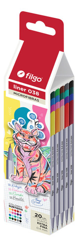 Set X 20 Colores De Microfibras Sueltas Filgo Trazo 0,4mm