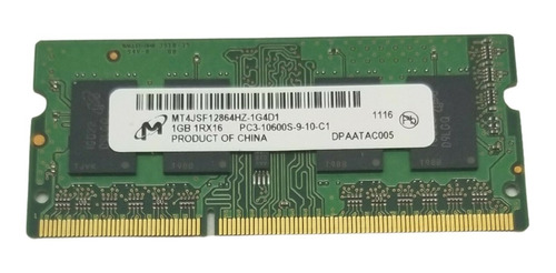 Memoria Ram Micron 1gb Pc3-10600s 1rx16 Mt4jsf12864h2-1g4d1