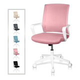 Silla Oficina Ergonómica Giratoria De Escritorio Moderna Color Rosa Pálido