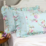 Fundas De Almohada Estilo Granja Rosa Azulverde Rayas E...