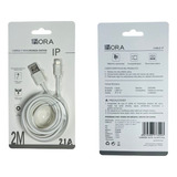 Lote 10 Piezas Cable Usb Lightning 2.1a 1hora Cab206 2mts