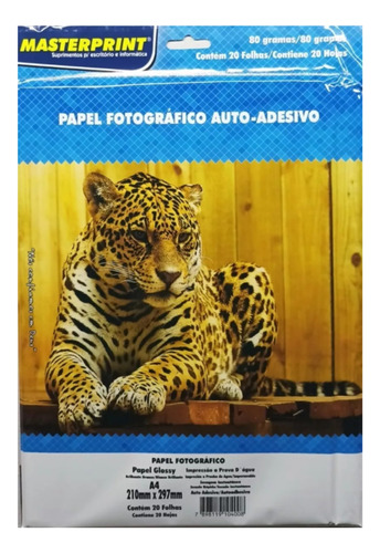 Papel Fotografico Adesivo Glossy 80gr 80fl Masterprint -rdt