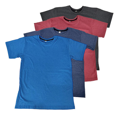 Pack X4 Remeras Manga Corta Algodon De Hombre Premium