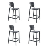 Conjunto De 4 Cadeiras Plásticas Tramontina Sofia Alta Resid