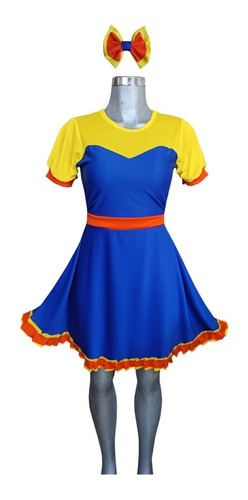 Disfraz Bely Vestido, Mujer, Dama, Con Moño, Payasita, Multiusos, Fiesta, Beto, Cosplay, Maravillosa Oferta.