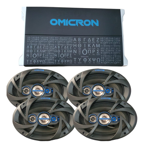 Amplificador Omicron Oc4-1050d+4 Bocinas 6x9