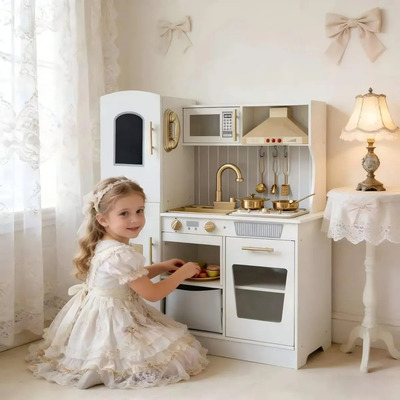 Blanca Cocinitas Juguete de Madera para Niñas Luz\u002Fsonido Toy Kitchens color blanco | Envío gratis