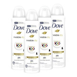 Kit 4 Desodorante Dove Antitranspirante Invisible Dry 150ml