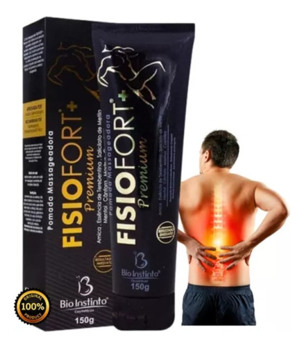 Pomada Massageadora Fisio Forte Preta Premium 150g