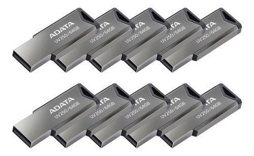 Kit 10 Memoria Usb 64gb Adata Uv250 Auv250-64g-rbk 2.0 